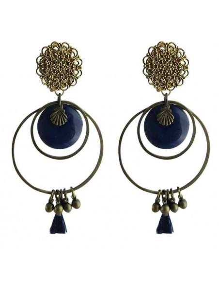 Boucles d'oreilles clips Palais d'Eté bleu