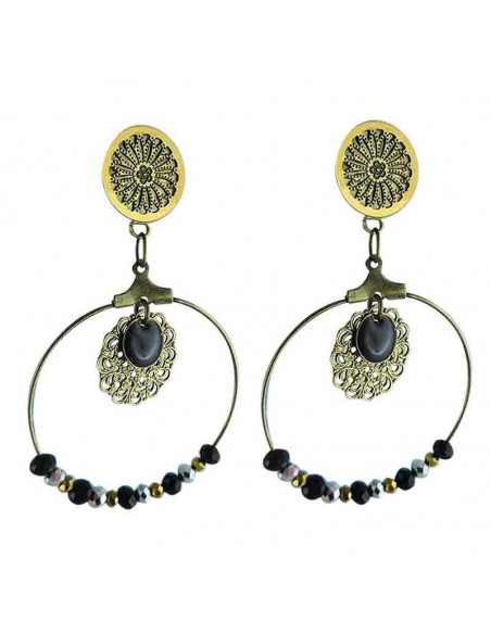 Boucles d'oreille clips Louxor noir