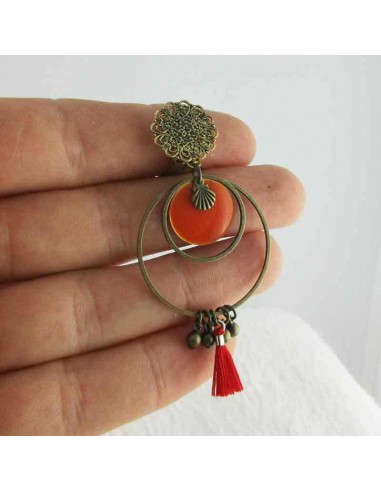 Boucles d'oreilles clips Palais d'Eté orange