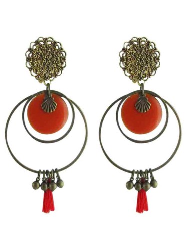 Boucles d'oreilles clips Palais d'Eté orange