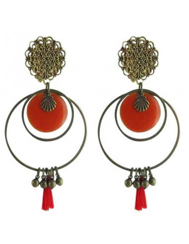 Boucles d'oreilles clips Palais d'Eté orange