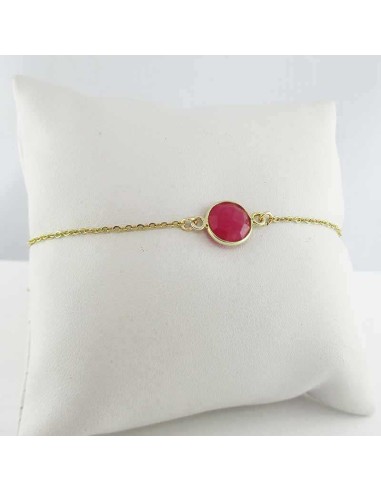 Bracelet plaqué or rubis traité
