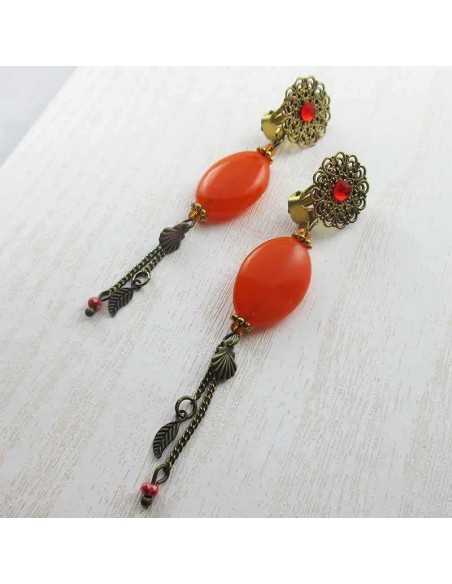 Boucles d'oreilles à clips bronze louise