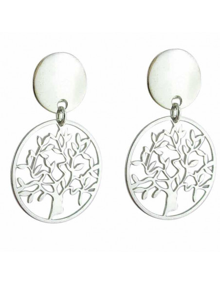 Boucles d'oreilles clips arbre de vie argent 925