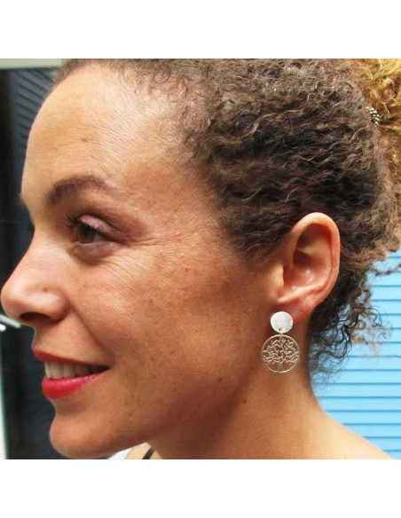 Boucles d'oreilles clips arbre de vie argent 925