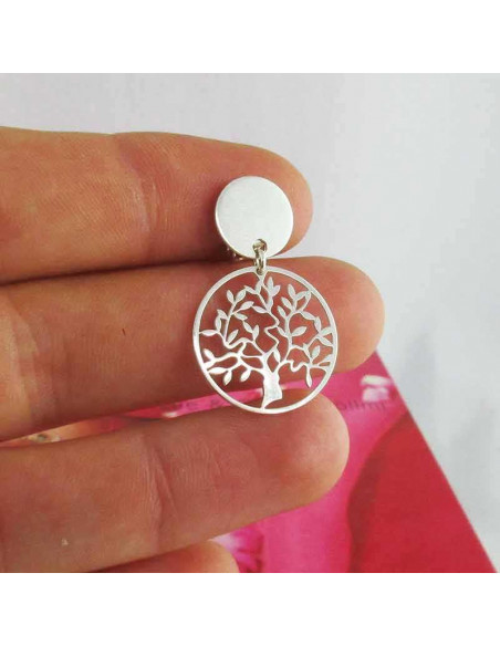 Boucles d'oreilles clips arbre de vie argent 925
