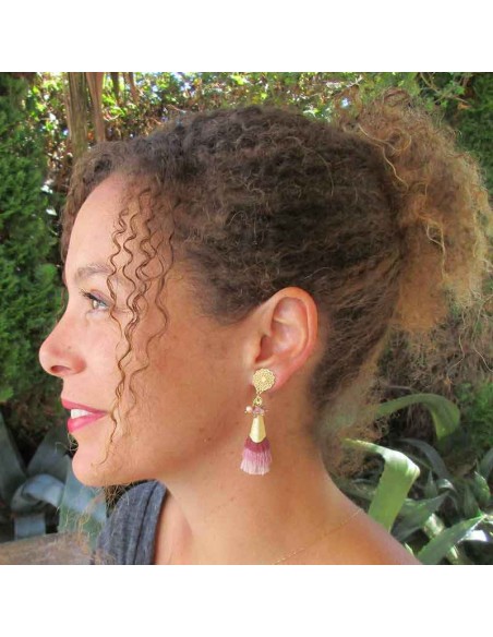 Boucles d'oreilles clips Punchy rose