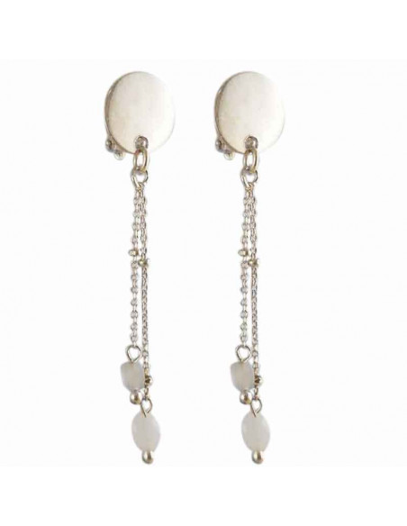Boucles d'oreilles clips argent Gazelle Pierre de Lune