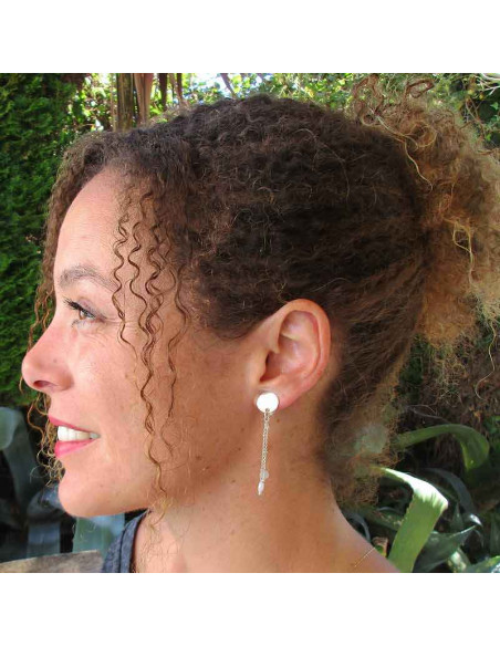 Boucles d'oreilles clips argent Gazelle Pierre de Lune