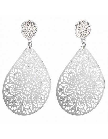 Boucle d'oreille clip Arabie argentée