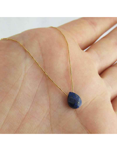 Pendentif plaqué or Lapis Lazuli
