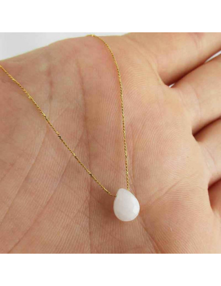 Pendentif plaqué or pierre de lune