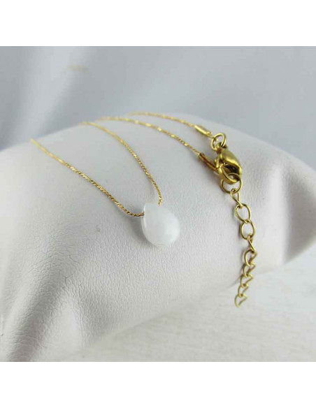 Pendentif plaqué or pierre de lune