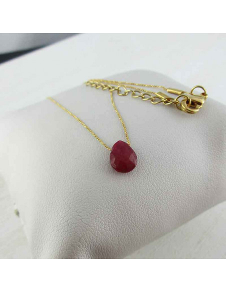 Pendentif plaqué or rubis d'inde