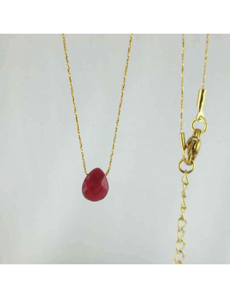 Pendentif plaqué or rubis d'inde