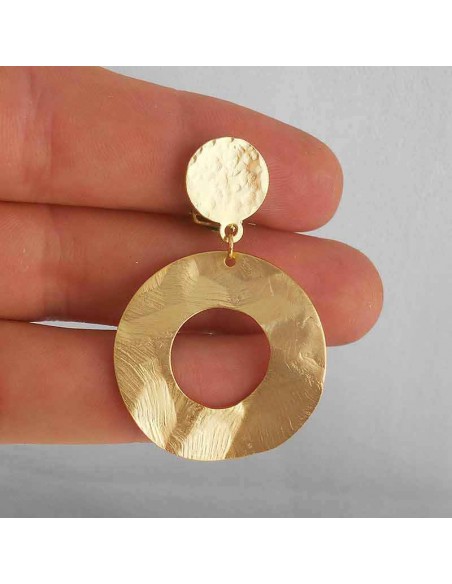 Boucle d'oreille clip créole plaqué or