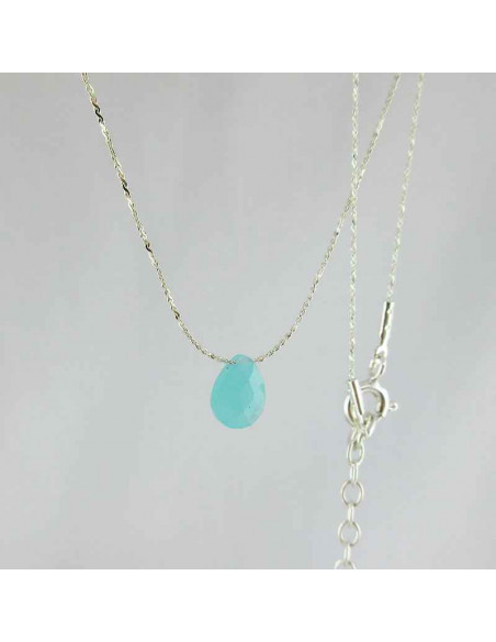 Collier argent calcédoine