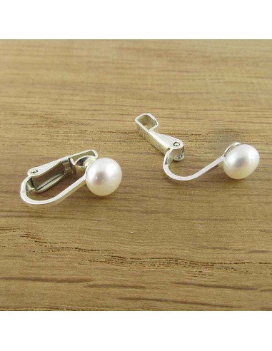 Boucle d'oreille clip perle