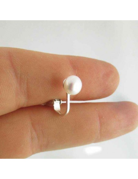 Boucle d'oreille clip perle