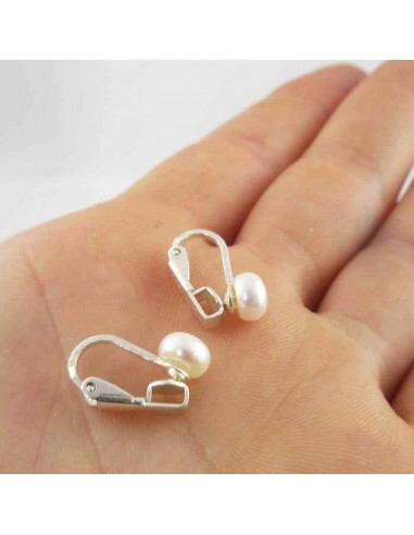 Boucle d'oreille clip perle