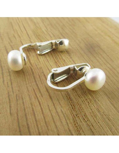 Boucle d'oreille clip perle 2