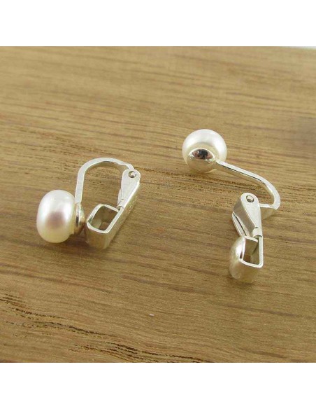 Boucle d'oreille clip perle