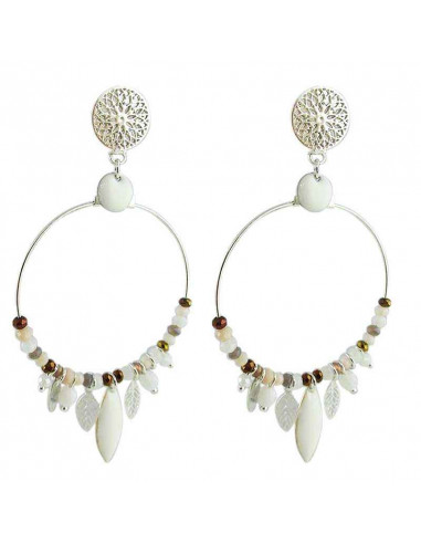 Boucle d'oreille clip  Santorin beige