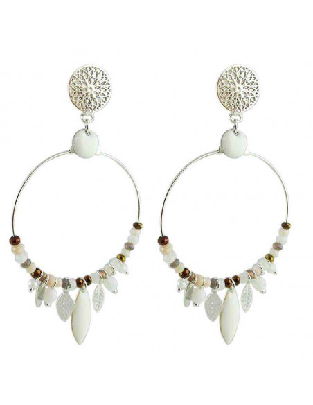 Boucle d'oreille clip  Santorin beige