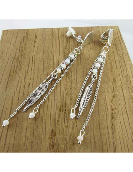 Boucles d'oreilles à clip Bali argentées 