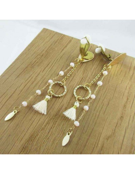 Boucle d'oreille clip ponpom St Tropez 