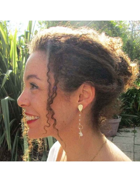 Boucle d'oreille clip ponpom St Tropez 