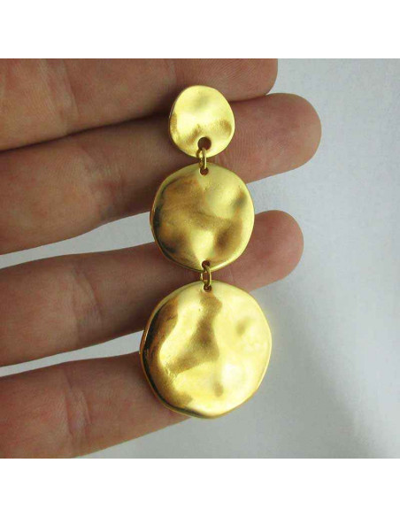 Boucle d'oreille clip longue plaqué or