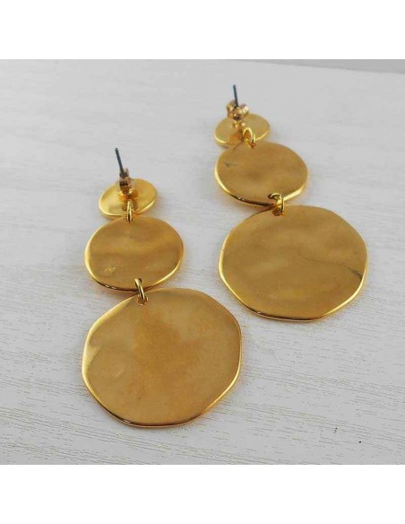 Boucle d'oreille pendante plaqué or