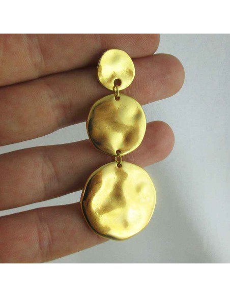 Boucle d'oreille pendante plaqué or