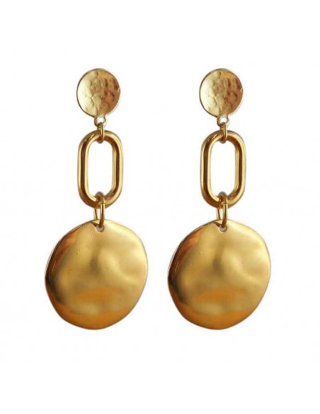 Boucle d'oreille clip pendante plaqué or