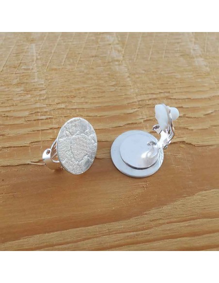 boucle d'oreille clip argent court