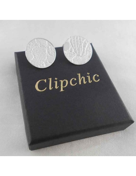 boucle d'oreille clip argent court