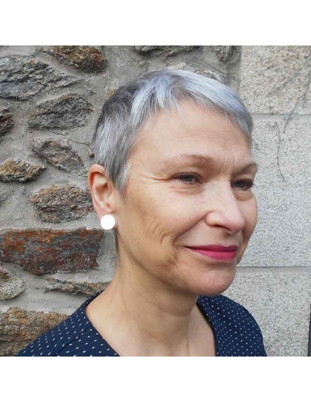 boucle d'oreille clip argent court