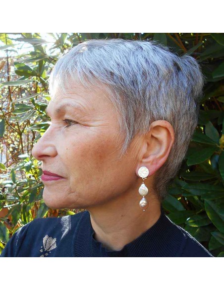 Boucles d'oreilles clips argent perle d'eau douce