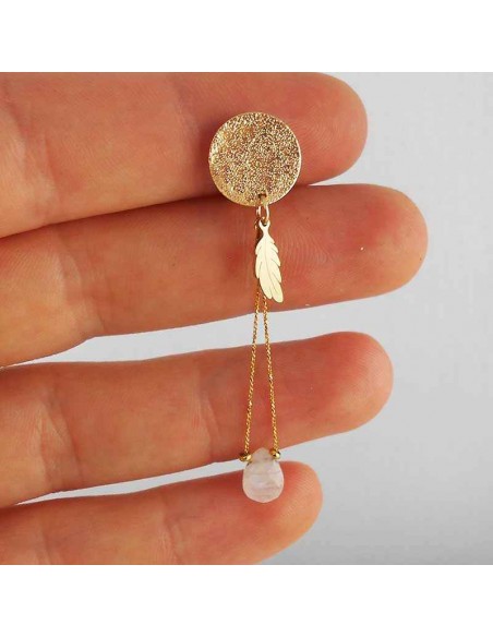 Boucle d'oreille clip pierre de lune