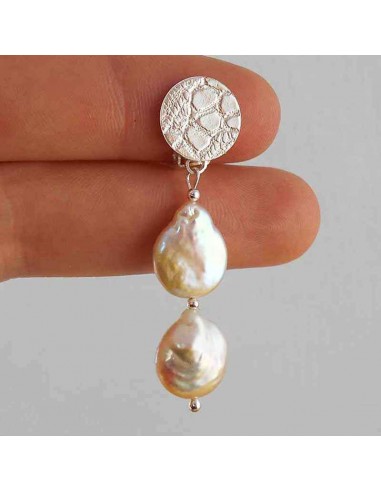 Boucles d'oreilles clips argent perle d'eau douce