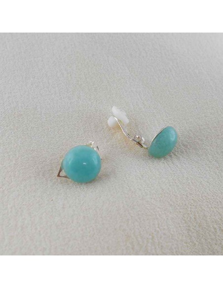 Boucle d'oreille clip pierre