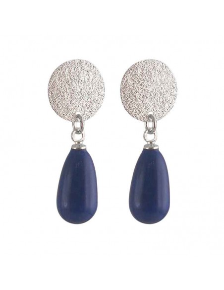 Boucle d'oreille clip Swarovski bleu