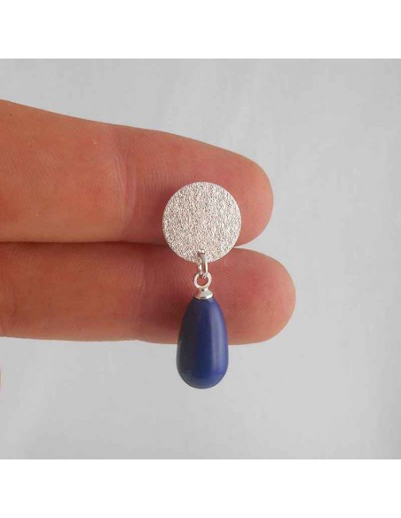 Boucle d'oreille clip Swarovski bleu