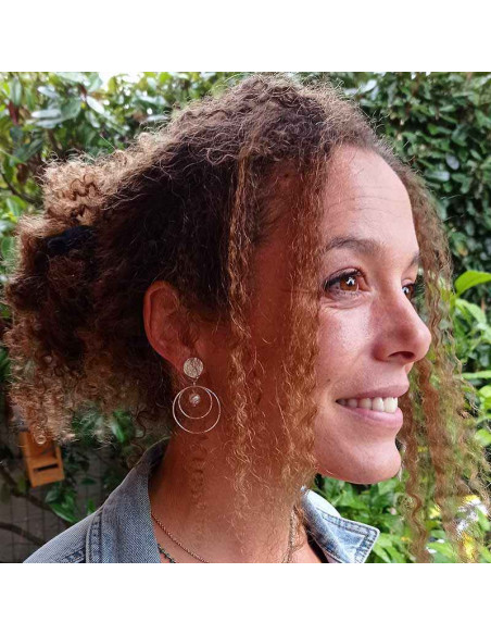 Boucle d'oreille clip argenté perle