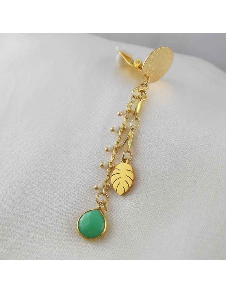 Boucle d'oreille clip onyx