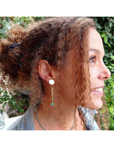 Boucle d'oreille clip onyx