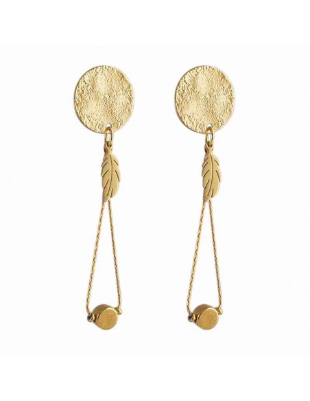 Boucles d'oreilles clips pendantes or