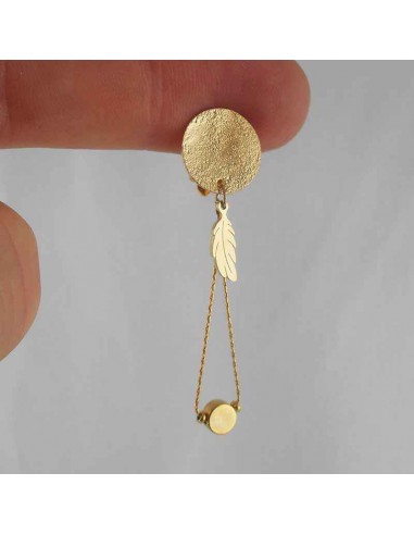 Boucles d'oreilles clips pendantes or