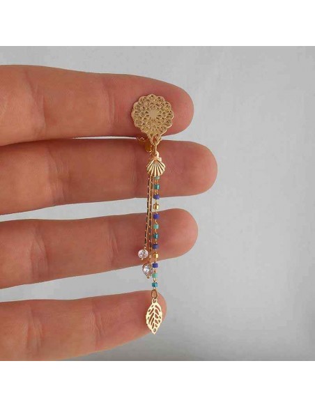 boucles d'oreilles clips pendantes